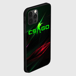 Чехол для iPhone 12 Pro CSGO green logo, цвет: 3D-черный — фото 2