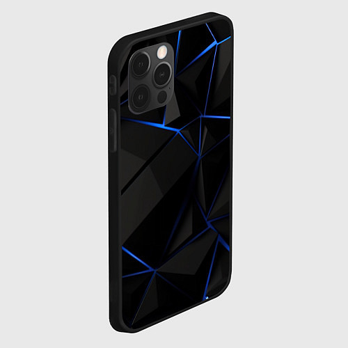 Чехол iPhone 12 Pro Black blue style / 3D-Черный – фото 2