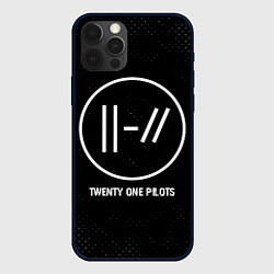 Чехол для iPhone 12 Pro Twenty One Pilots glitch на темном фоне, цвет: 3D-черный