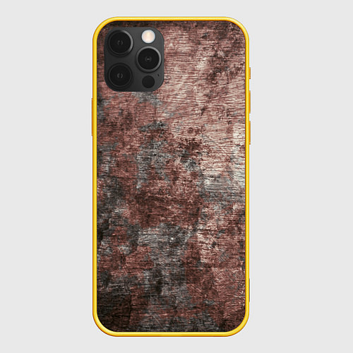 Чехол iPhone 12 Pro Текстура - Dirty coal / 3D-Желтый – фото 1