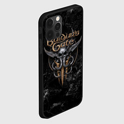 Чехол для iPhone 12 Pro Baldurs Gate 3 dark logo, цвет: 3D-черный — фото 2