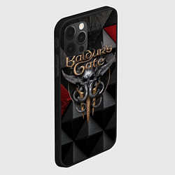 Чехол для iPhone 12 Pro Baldurs Gate 3 logo red black, цвет: 3D-черный — фото 2