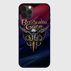 Чехол для iPhone 12 Pro Baldurs Gate 3 logo geometry, цвет: 3D-черный