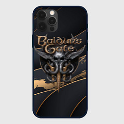 Чехол для iPhone 12 Pro Baldurs Gate 3 logo dark logo, цвет: 3D-черный