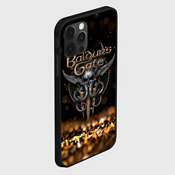 Чехол для iPhone 12 Pro Baldurs Gate 3 logo dark gold logo, цвет: 3D-черный — фото 2