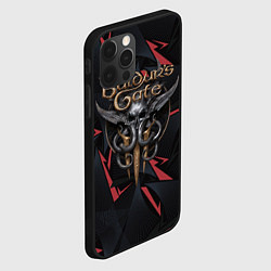 Чехол для iPhone 12 Pro Baldurs Gate 3 logo dark red, цвет: 3D-черный — фото 2