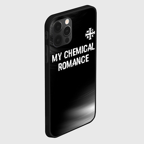 Чехол iPhone 12 Pro My Chemical Romance glitch на темном фоне: символ / 3D-Черный – фото 2