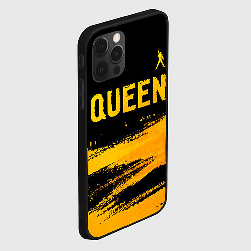 Чехол iPhone 12 Pro Queen - gold gradient: символ сверху / 3D-Черный – фото 2