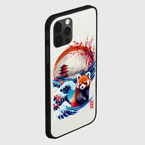 Чехол iPhone 12 Pro Красная панда на охоте / 3D-Черный – фото 2