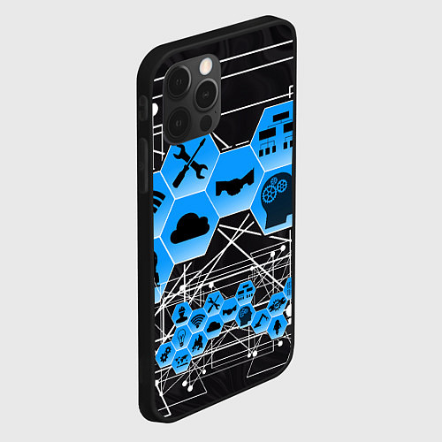 Чехол iPhone 12 Pro Виртуальный мир / 3D-Черный – фото 2