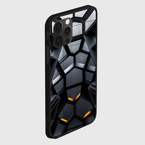 Чехол iPhone 12 Pro Объемная черная конструкция / 3D-Черный – фото 2