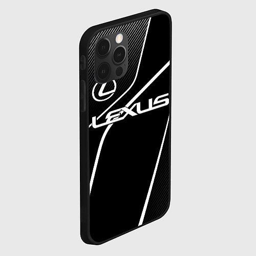 Чехол iPhone 12 Pro Lexus - white line / 3D-Черный – фото 2