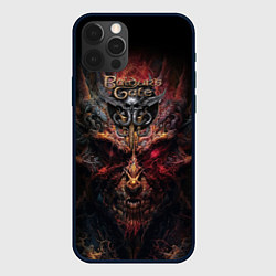 Чехол для iPhone 12 Pro Baldurs Gate 3 logo demon, цвет: 3D-черный