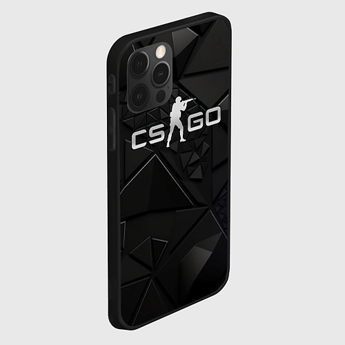 Чехол iPhone 12 Pro CSGO silver black / 3D-Черный – фото 2