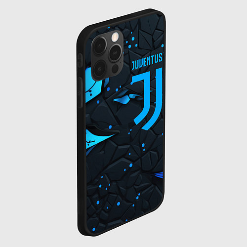 Чехол iPhone 12 Pro Juventus abstract blue logo / 3D-Черный – фото 2