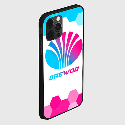 Чехол iPhone 12 Pro Daewoo neon gradient style / 3D-Черный – фото 2