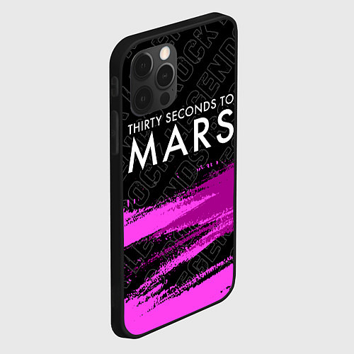 Чехол iPhone 12 Pro Thirty Seconds to Mars rock legends: символ сверху / 3D-Черный – фото 2