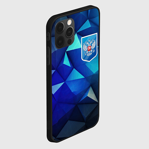 Чехол iPhone 12 Pro Russia blue abstract / 3D-Черный – фото 2