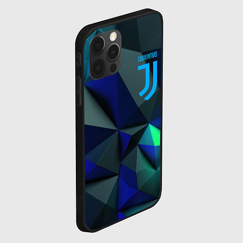 Чехол iPhone 12 Pro Juventus blue abstract logo / 3D-Черный – фото 2