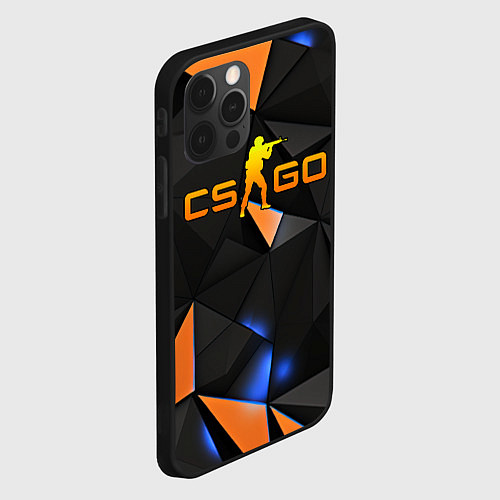 Чехол iPhone 12 Pro CSGO orange style / 3D-Черный – фото 2
