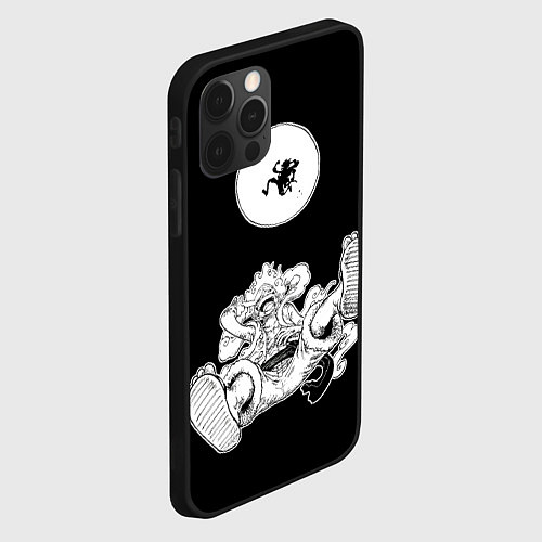 Чехол iPhone 12 Pro Луффи и гир 5 на луне / 3D-Черный – фото 2