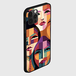 Чехол для iPhone 12 Pro Геометрические портреты девушек, цвет: 3D-черный — фото 2