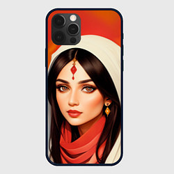 Чехол для iPhone 12 Pro Нейросеть - индийская принцесса, цвет: 3D-черный