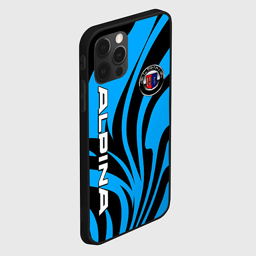 Чехол iPhone 12 Pro Alpina - blue colors / 3D-Черный – фото 2