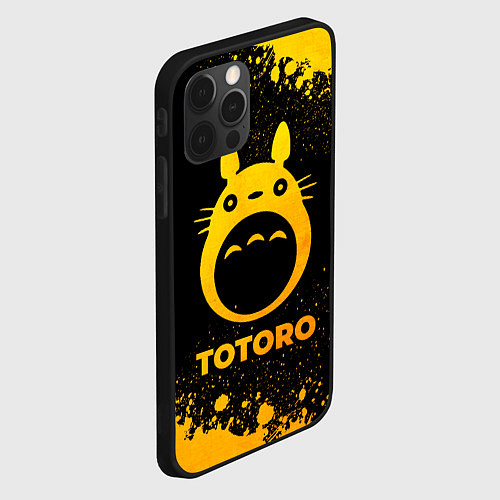 Чехол iPhone 12 Pro Totoro - gold gradient / 3D-Черный – фото 2