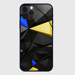 Чехол для iPhone 12 Pro Black yellow elements, цвет: 3D-черный