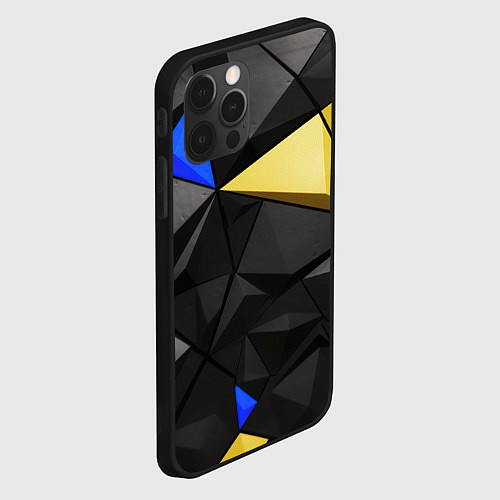 Чехол iPhone 12 Pro Black yellow elements / 3D-Черный – фото 2