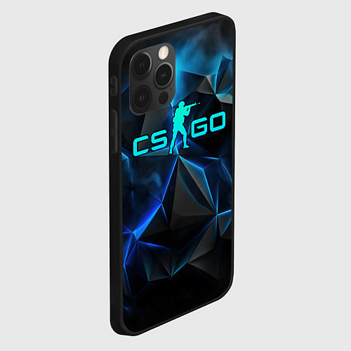 Чехол iPhone 12 Pro CSGO neon style logo / 3D-Черный – фото 2