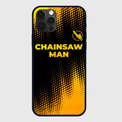 Чехол iPhone 12 Pro Chainsaw Man - gold gradient: символ сверху