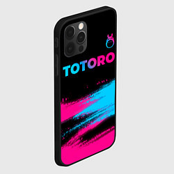 Чехол для iPhone 12 Pro Totoro - neon gradient: символ сверху, цвет: 3D-черный — фото 2