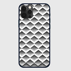 Чехол для iPhone 12 Pro Ромбы из черных треугольников, цвет: 3D-черный