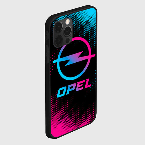 Чехол iPhone 12 Pro Opel - neon gradient / 3D-Черный – фото 2