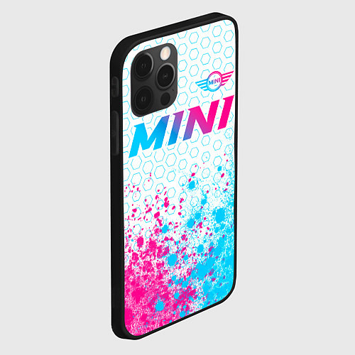 Чехол iPhone 12 Pro Mini neon gradient style: символ сверху / 3D-Черный – фото 2