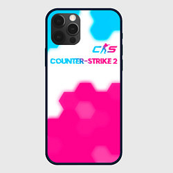 Чехол для iPhone 12 Pro Counter-Strike 2 neon gradient style: символ сверх, цвет: 3D-черный