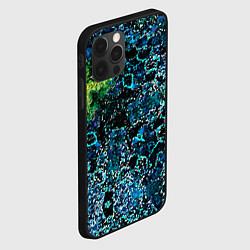 Чехол для iPhone 12 Pro Мозаичный узор в синих и зеленых тонах, цвет: 3D-черный — фото 2