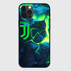 Чехол для iPhone 12 Pro Juventus green neon, цвет: 3D-черный