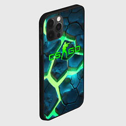 Чехол для iPhone 12 Pro CS GO green texture logo, цвет: 3D-черный — фото 2