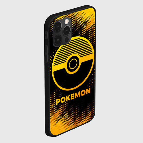 Чехол iPhone 12 Pro Pokemon - gold gradient / 3D-Черный – фото 2