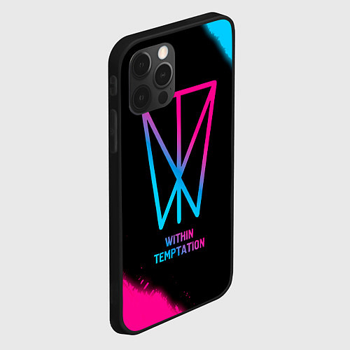 Чехол iPhone 12 Pro Within Temptation - neon gradient / 3D-Черный – фото 2