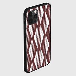 Чехол для iPhone 12 Pro Ромбы цвета кофе, цвет: 3D-черный — фото 2