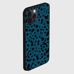 Чехол для iPhone 12 Pro Пятнистый паттерн бирюзовый, цвет: 3D-черный — фото 2