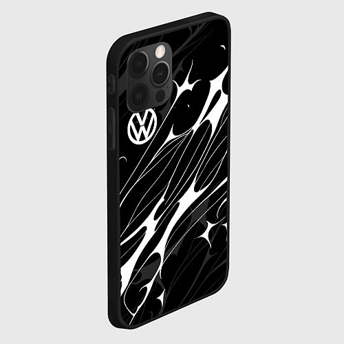 Чехол iPhone 12 Pro Volkswagen - острые линии / 3D-Черный – фото 2