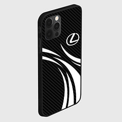 Чехол для iPhone 12 Pro Lexus - carbon line, цвет: 3D-черный — фото 2