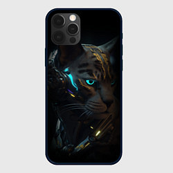 Чехол для iPhone 12 Pro Робот киберкот - big picture, цвет: 3D-черный