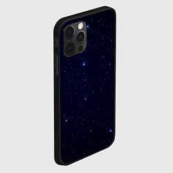Чехол для iPhone 12 Pro Тёмный космос и синие звёзды, цвет: 3D-черный — фото 2