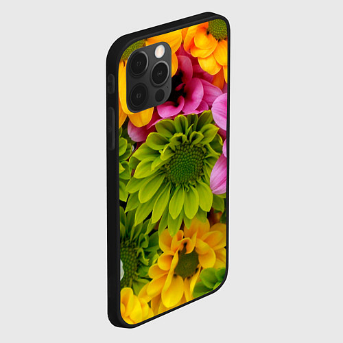 Чехол iPhone 12 Pro Паттерн цветочный / 3D-Черный – фото 2